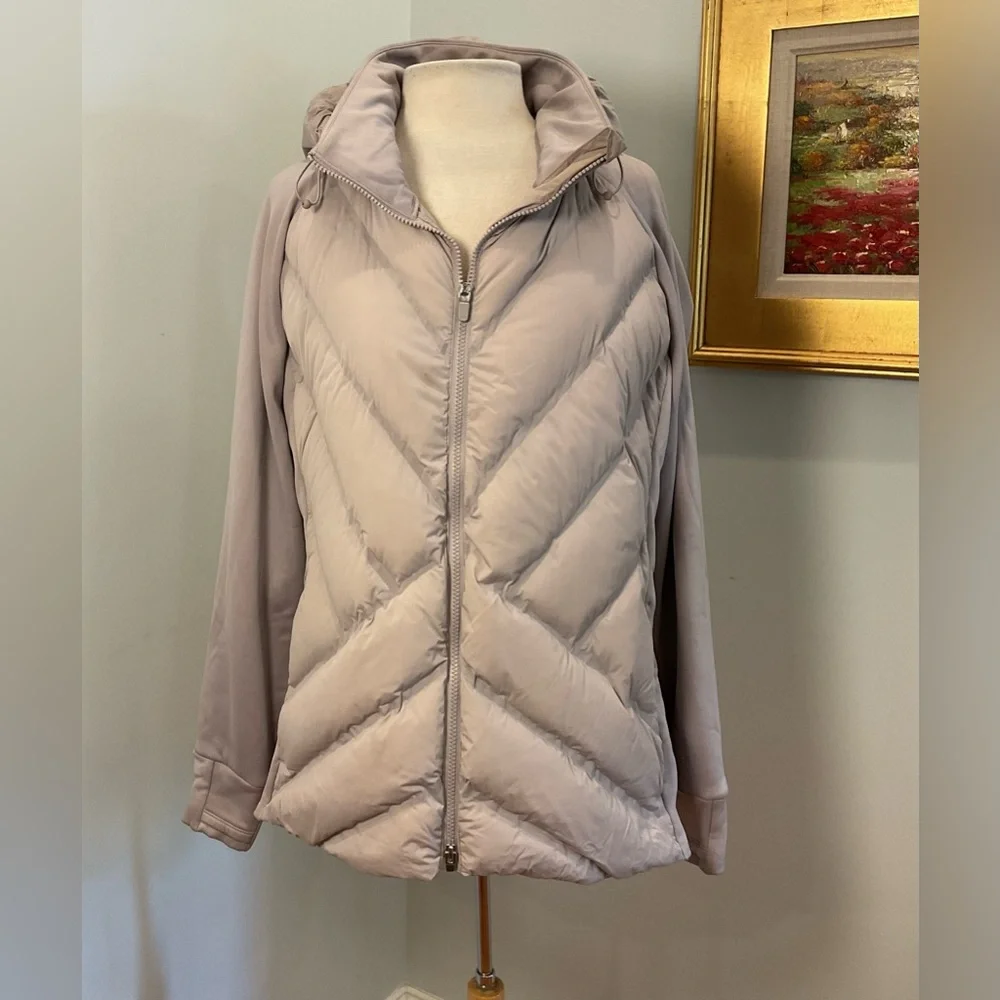Athleta Inlet Hybrid Down Jacket Muted Mauve Purple Smoke